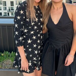 Realisation Par Black Dress with White Star Pattern